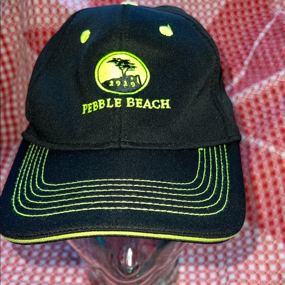 Pebble Beach Black Cap with Neon Yellow Details - Picture 1 of 7
